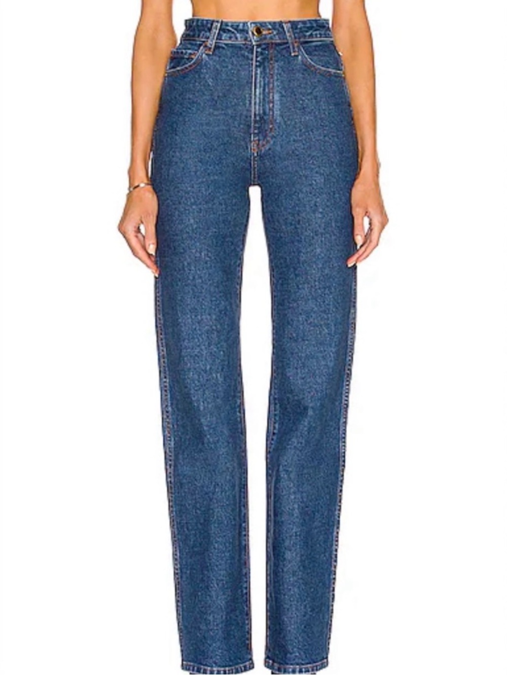 KHAITE Women’s Danielle Dark Indigo Straight Leg Denim Jeans - Picture 7 of 7